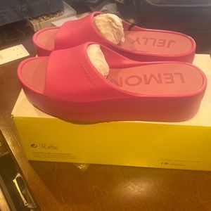 NWT Hot Pink Lemon Jelly Slides